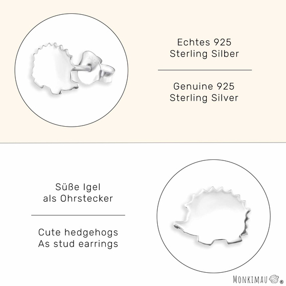 Igel Ohrringe aus 925 Silber