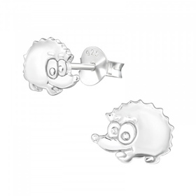 Auf dem Bild zu sehen sind Igel Ohrringe aus 925 Silber