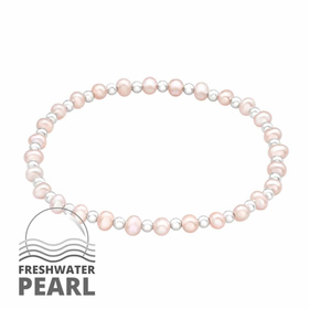 Elegantes Silberarmband mit Süßwasserperle