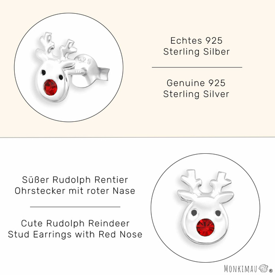 Rentier Ohrringe aus 925 Silber