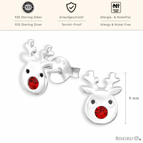 Rentier Ohrringe aus 925 Silber
