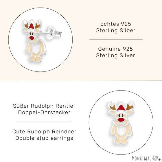 Rentier Ohrringe aus 925 Silber