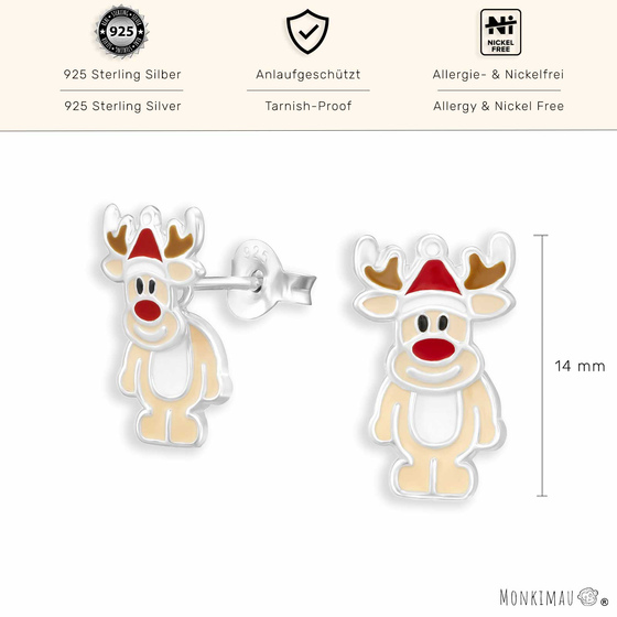 Rentier Ohrringe aus 925 Silber