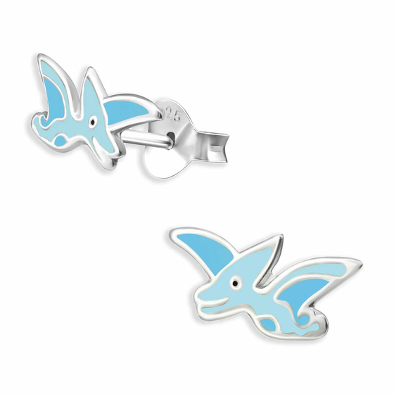 Auf dem Bild zu sehen sind Dino Ohrringe aus 925 Silber