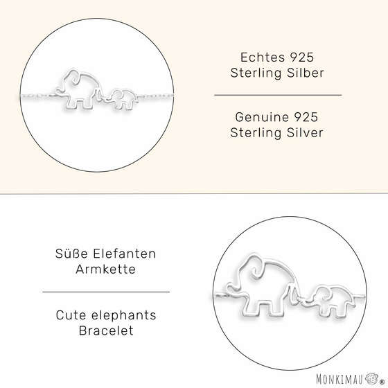 Elefanten Armband aus 925 Silber
