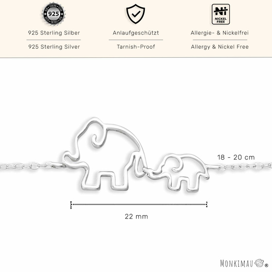Elefanten Armband aus 925 Silber