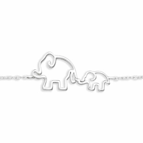 Auf dem Bild zu sehen sind Elefanten Armband aus 925 Silber