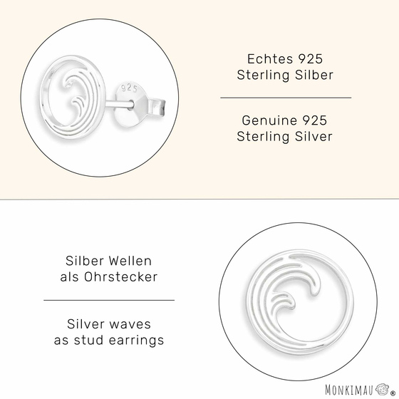 Wellen Ohrringe aus 925 Silber