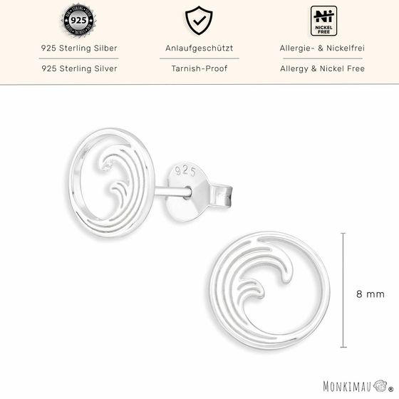 Wellen Ohrringe aus 925 Silber