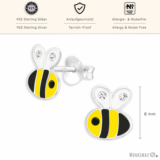 Bienen Ohrringe aus 925 Silber