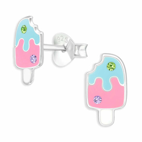 Auf dem Bild zu sehen sind Eis Cream Ohrringe aus 925 Silber