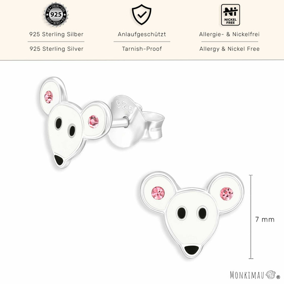 Maus Ohrringe 925 Silber kaufen - Kinderschmuck & Geschenkidee
