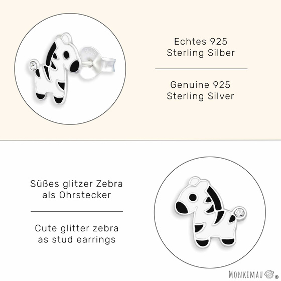 Zebra Ohrringe aus 925 Silber