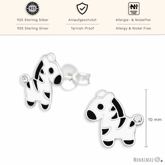 Zebra Ohrringe aus 925 Silber