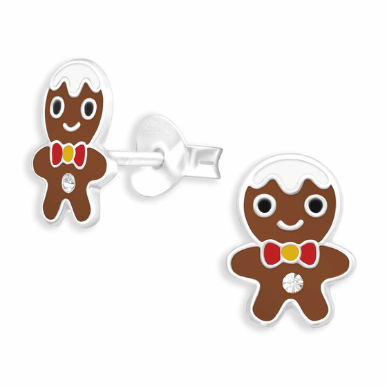Auf dem Bild zu sehen sind Lebkuchenmann Ohrringe aus 925 Silber