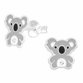 Auf dem Bild zu sehen sind Koala Ohrringe aus 925 Silber