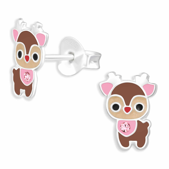 Auf dem Bild zu sehen sind Hirsch Ohrringe aus 925 Silber