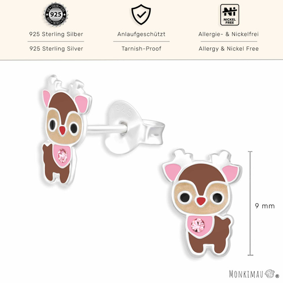 Hirsch Ohrringe aus 925 Silber