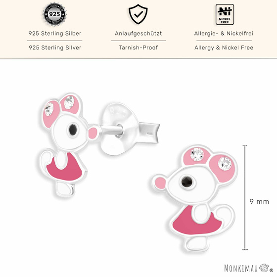 Se Maus Ohrringe aus 925 Silber