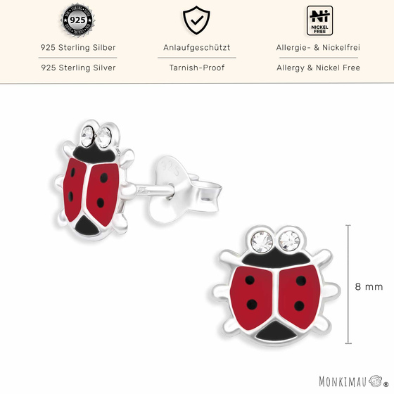 Marienkfer Ohrringe aus 925 Silber