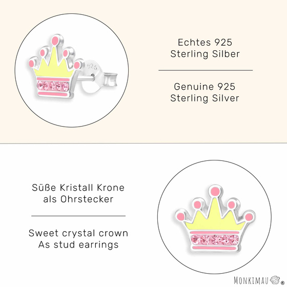 Pronzessin Kronen Ohrringe aus 925 Silber