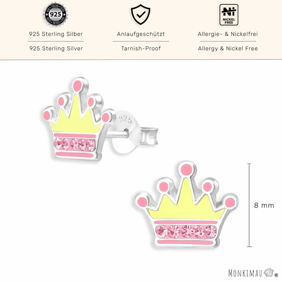 Pronzessin Kronen Ohrringe aus 925 Silber