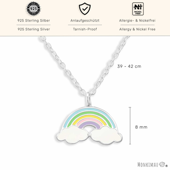 Regenbogen Halskette aus 925 Silber