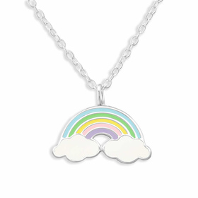 Auf dem Bild zu sehen sind Regenbogen Halskette aus 925...