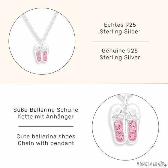 Ballerina Schuhe Halskette aus 925 Silber