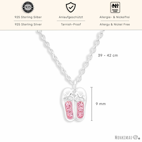Ballerina Schuhe Halskette aus 925 Silber