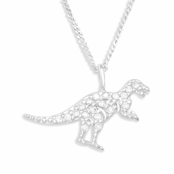 Glitzer Dino Halskette aus 925 Silber Monkimau 37 90
