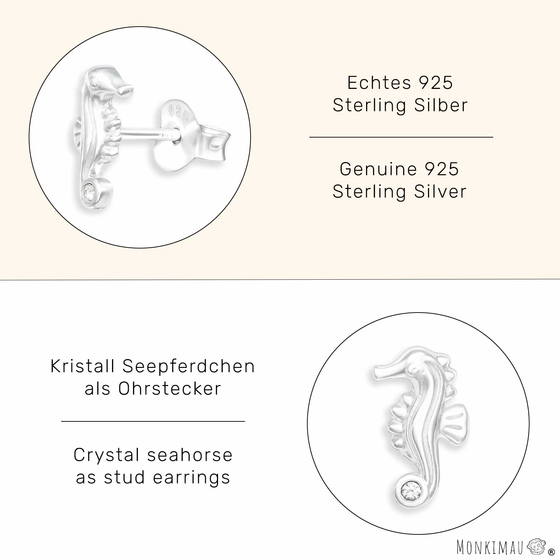 Seepferdchen Ohrringe aus 925 Silber