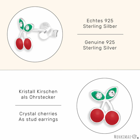 Glitzer Kirschen Ohrringe aus 925 Silber