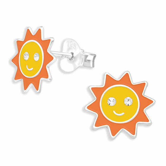 Auf dem Bild zu sehen sind Sonnen Ohrringe aus 925 Silber