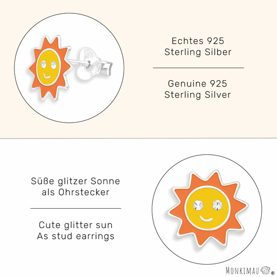 Sonnen Ohrringe aus 925 Silber