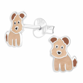 Auf dem Bild zu sehen sind Terrier Hunde Ohrringe aus 925...