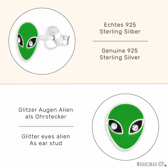 Alien Ohrringe aus 925 Silber