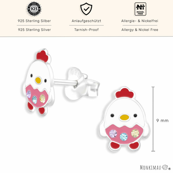 Hhnchen Ohrringe aus 925 Silber