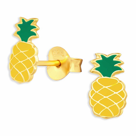 Auf dem Bild zu sehen sind Ananas Ohrringe aus 925 Silber...