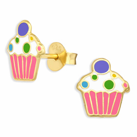 Auf dem Bild zu sehen sind Cupcake Kuchen Ohrringe aus...