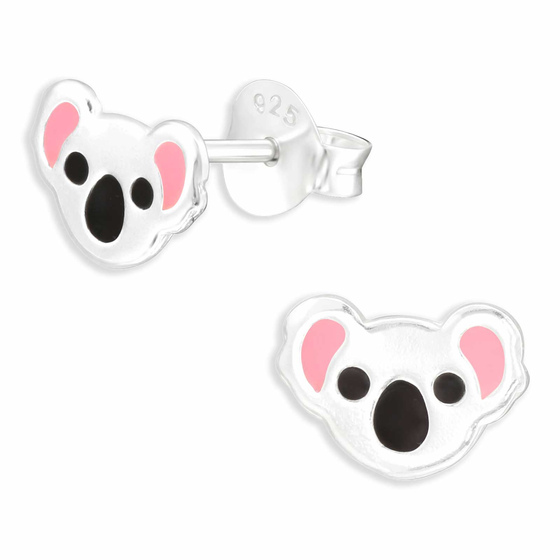 Auf dem Bild zu sehen sind Koala Ohrringe aus 925 Silber
