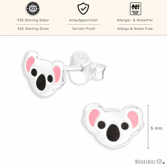 Koala Ohrringe aus 925 Silber