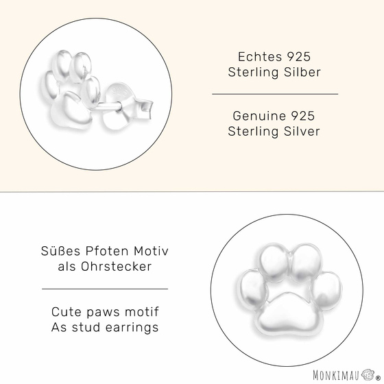 Pfoten Ohrringe aus 925 Silber