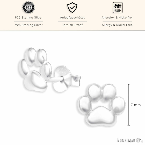 Pfoten Ohrringe aus 925 Silber