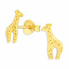 Auf dem Bild zu sehen sind Giraffen Ohrringe aus 925 Silber Gold plattiert