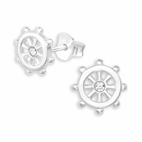 Maritime Schiffsrad Ohrstecker aus 925 Sterling Silber...
