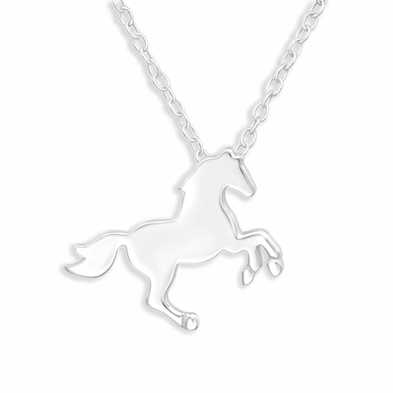 Auf dem Bild zu sehen sind Pferde Halskette aus 925 Silber