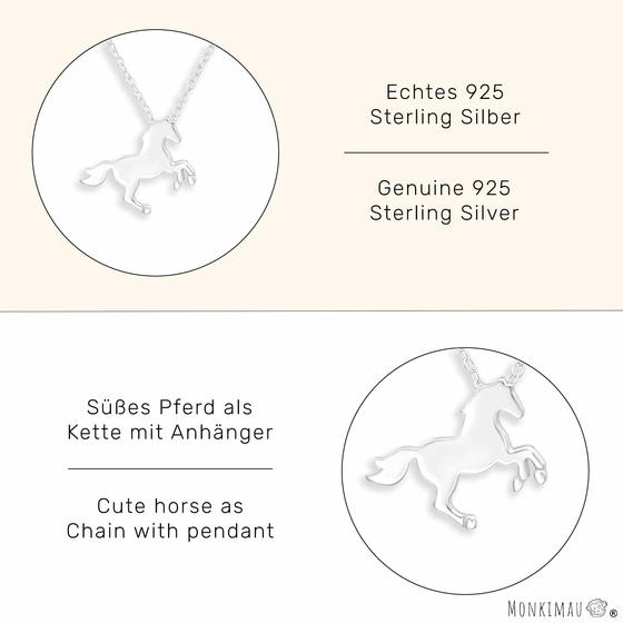 Pferde Halskette aus 925 Silber