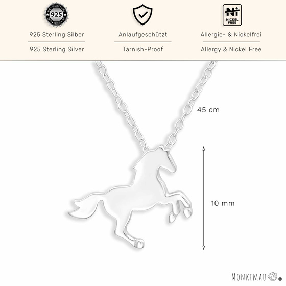 Pferde Halskette aus 925 Silber