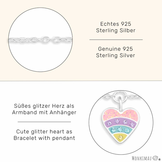Armkette mit Herz Anhnger aus 925 Silber